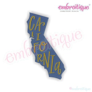 California Lettered State Shape Fill- Instant Download -Digital Machine Embroidery Design