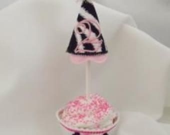 Cupcake Topper Set - Mini Birthday Hat- Instant Email Delivery Download Machine embroidery design