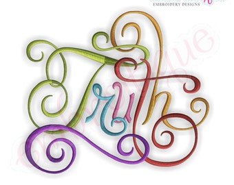 Truth Calligraphy Script - Instant Email Delivery Download Machine embroidery design