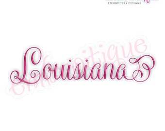 Louisiana Calligraphy Fancy Script 3  - Instant Download Machine embroidery design