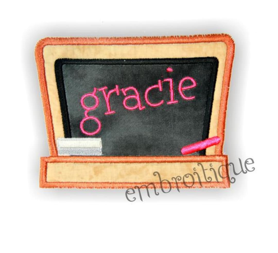 Back to School Chalkboard Applique Add Your Own Font Font NOT Included