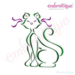 French Cats 1 - Instant Download - Swirly Curly Cat Outline - Perfect for Halloween