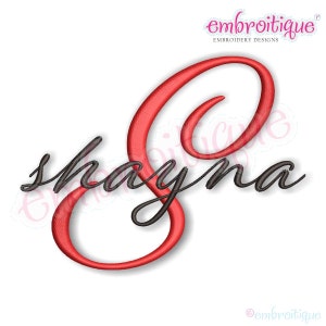 Shayna Calligraphy Brush Script Monogram Font - Small - BX files included- Instant Download Machine embroidery design