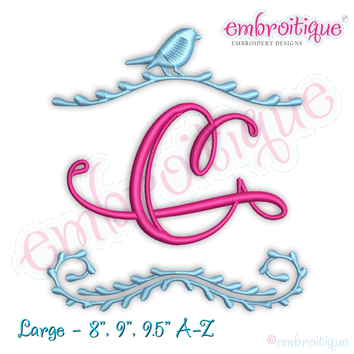 Bird Frame Monogram Font LARGE Sizes - - BX Files Included- Instant ...