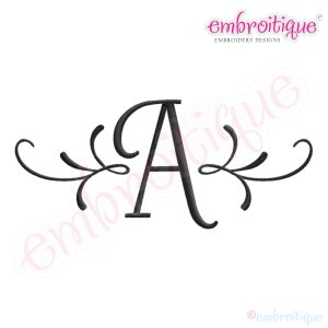 Adams Accented Initials Monogram Set Machine Embroidery Font Alphabet Letters Instant Download design image 1