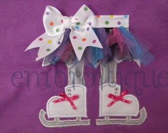 Shabby Sweet Ice Skater Feet- Instant Email Delivery Download Machine embroidery design