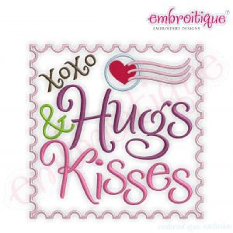 Hugs and Kisses Xoxo Stamp Valentine's Day Instant Etsy
