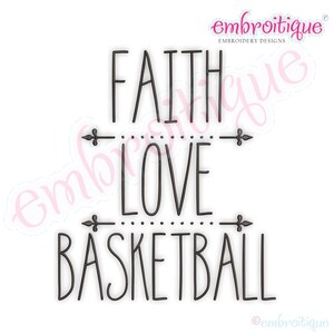 Faith Love Softball Basketball Rae Dunn Style Lettering Instant download machine embroidery design