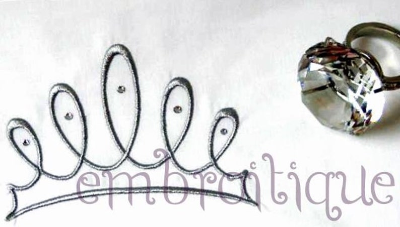 Wispy Princess Tiara Crown Great For Weddings Too Instant Download Digital Machine Embroidery Design image 1