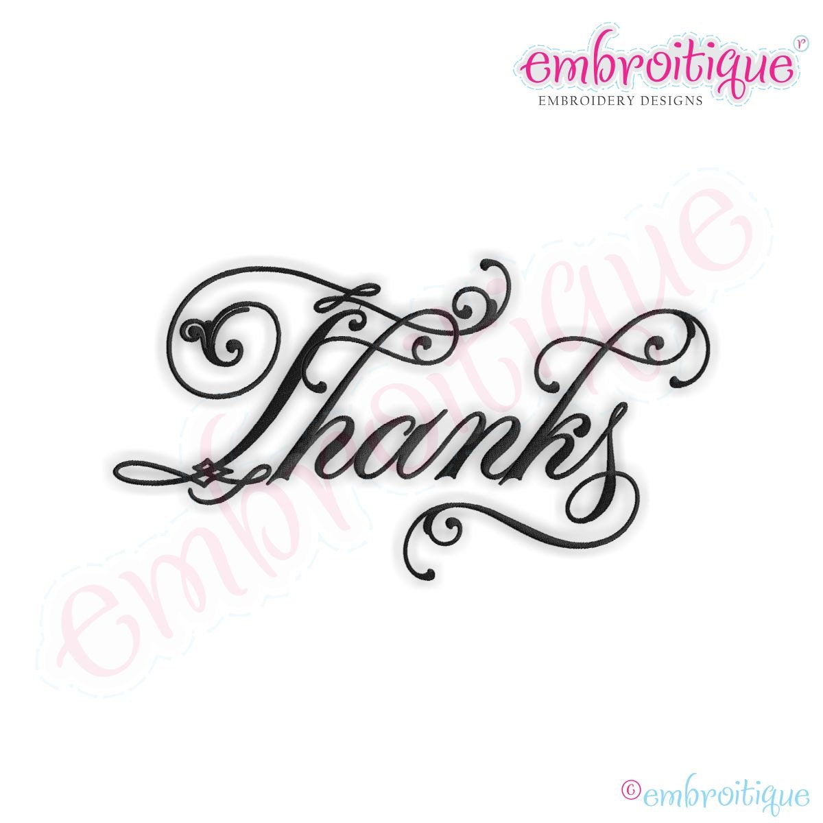 Thanks Sign Script Thanks Script 1 - Instant Email Delivery Download Machine Embroidery ...