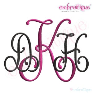 May include: A monogram design with the letters D, K, and H in a cursive font. The letters are intertwined and the K is in pink, while the D and H are in black.