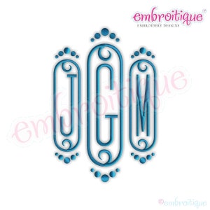 Cameo Decorative Initial Monogram Set SMALL 2, 3, 4 Embroidery Alphabet Monogram Set Font Letters Instant Download image 1