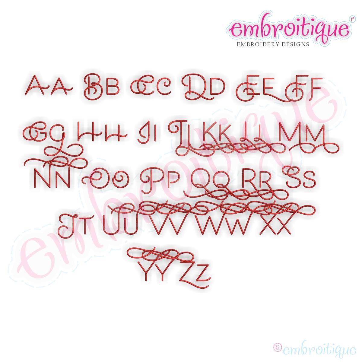 Becca Set 6 - Exclusive Monogram Alphabet Font - Instant Download ...