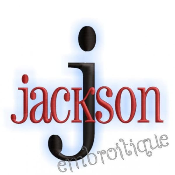 Jackson Monogram Alphabet Font - Great for Boys, and Girls Too-Instant Downlad - machine embroidery file BX format