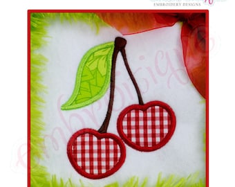 Cherries Applique - Small- Instant Email Delivery Download Machine embroidery design