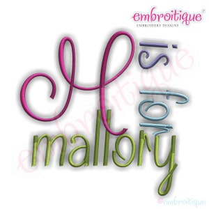 Mallory Monogram Font Set- Machine Embroidery Font Alphabet Letters  - BX files - .5&quot;, 1&quot;, 1.5&quot;, 2&quot;, 3&quot; - Digital Machine Embroidery Design