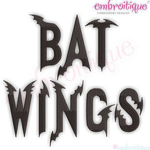 Bat Wings Bat Halloween Font-1&quot;, 2&quot;, 3&quot;, 4&quot;, 5&quot;  Embroidery Machine Monogram alphabet initials