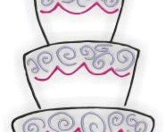 Tiered Cake Design - Perfect for Birthdays and Weddings- Instant Email Delivery Download Machine embroidery design