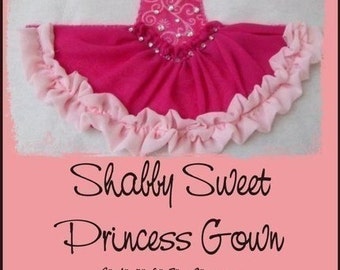 Princess Gown - Shabby Sweet Ruched Applique- Instant Email Delivery Download Machine embroidery design