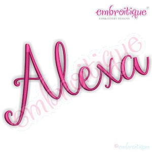 Alexa Hand letterered Calligraphy Machine Embroidery Monogram Alphabet Font- Instant Download- Beautiful and classy! BX files included