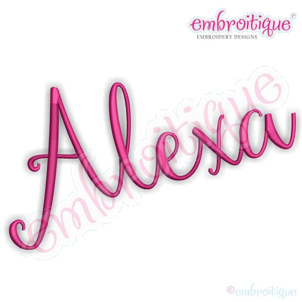 Alexa Hand letterered Calligraphy Machine Embroidery Monogram Alphabet Font- Instant Download- Beautiful and classy! BX files included