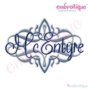 McEntyre  Vintage Monogram Font Frame- Small - Instant  Download Machine embroidery design