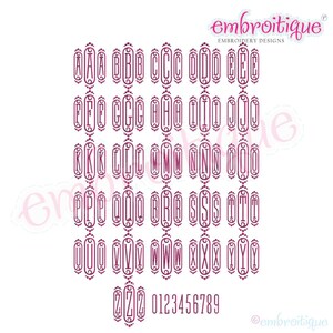 Cameo Decorative Initial Monogram Set SMALL 2, 3, 4 Embroidery Alphabet Monogram Set Font Letters Instant Download image 3