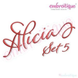 Alicia Calligraphy Monogram Set 5 - Embroitique Exclusive - Interchangeable Machine Embroidery Font - Instant download Alphabet