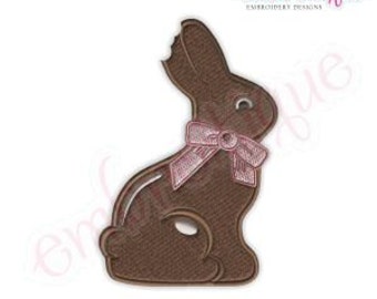 Chocolate Bunny Filled Embroidery Design-  -Instant Download Digital Files for Machine Embroidery
