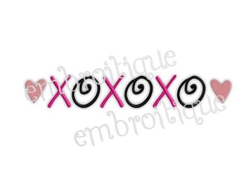 XOXO -  hugs and kisses - Machine Embroidery Design -  - Instant Email Delivery Download Machine embroidery design