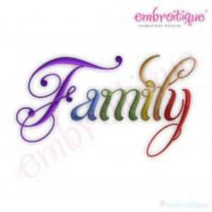 Family Script 5 - Calligraphy Script machine embroidery design
