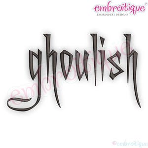 Ghoulish Halloween Monogram Font, Aa-Zz  0-9, 1&quot;, 1.5&quot;, 2&quot;, 2.5&quot;, 3&quot; - BX Files included- Instant Download Machine embroidery design