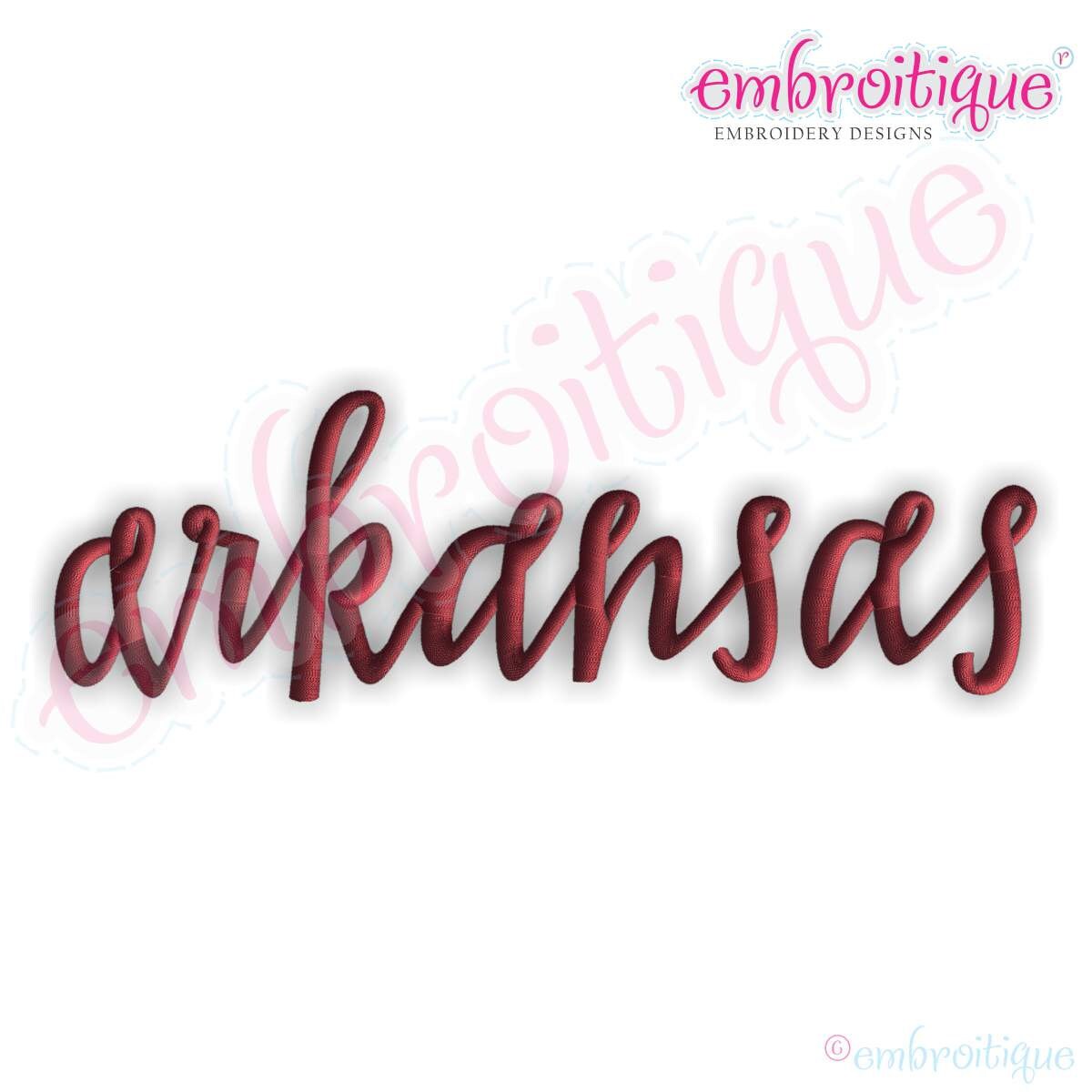 Arkansas Script 1 - Instant Download -digital Machine Embroidery Design ...