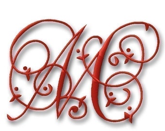 Maisie Monogram Font Set - 4" and 5"-  Machine Embroidery Font Alphabet Letters  - Instant Email Delivery Download Machine embroidery design