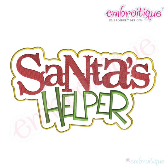 Santas helper christmas embroidery design instant email  etsy
