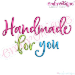 hand made handmade for you - tag handmade Embroitique crafty - instant download machine embroidery design pattern file