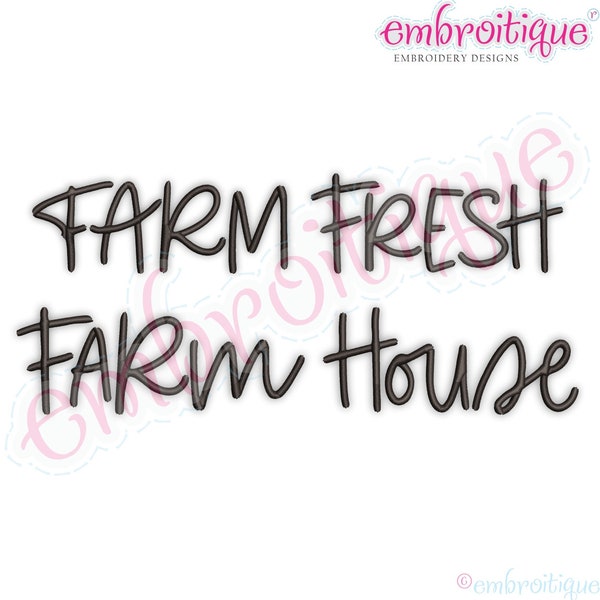 Farm Fresh Farm House 3 designs included farmhouse Country Chic Embroitique  -Instant Download Digital Files for Machine Embroidery