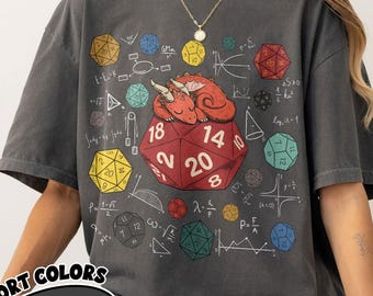 D20 Dice Gamer Comfort Colors Shirt, Retro DnD Role Playing Shirt, Tabletop Gaming Fantasy Tee