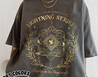 Onyx Storm Dancing Through The Lightning Strikes Comfort Colors Shirt, Fourth Wing Inspired Shirt, Dragon Lover Tshirt