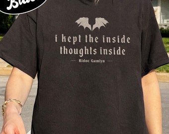 Ridoc I Kept The Inside Thoughts Inside Comfort Colors Shirt, Ridoc Onyx Storm Shirt, Fourth Wing Book, Dragon Rider, Romantasy Shirt