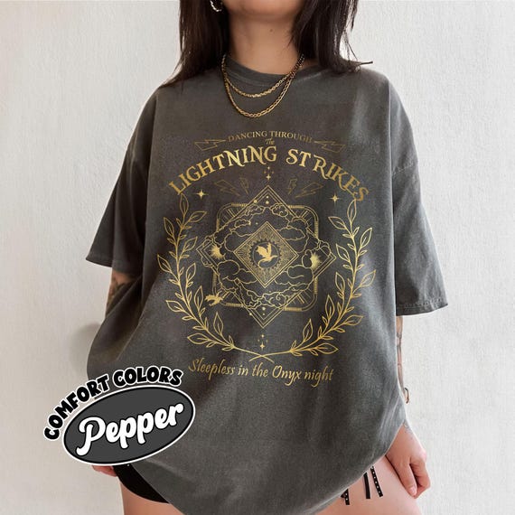 Onyx Storm Dancing Through The Lightning Strikes Comfort Colors Shirt, Fourth Wing Inspired Shirt, Dragon Lover Tshirt