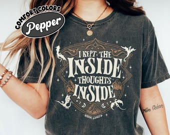 Ridoc Quest Squad Comfort Colors Shirt, I Kept The Inside Thoughts Inside Tee, Onyx Storm Fourth Wing Shirt For Fans, Bookish Gift