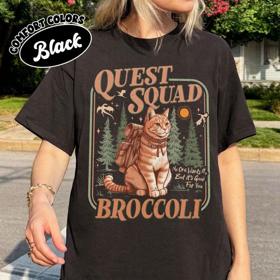 Onyx Storm Quest Squad Broccoli Comfort Colors Shirt, Broccoli Cat TShirt, Fourth Wing Shirt, Ridoc Romantasy Fan Shirt, Dragon Rider Tee