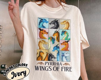 Wings Of Fire Dragons Eras Tour Comfort Colors Shirt, Pyrrhia Dragons, Nightwings Seawings Icewings Shirt, Dragon Lover Gift