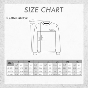 Puede incluir: Tabla de tallas para camisas de manga larga con medidas en pulgadas y cent&iacute;metros. Las tallas van de la S a la 4XL. Se proporcionan medidas para la longitud, el ancho y la longitud de la manga.