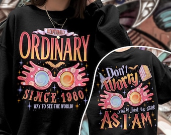 Magical Glasses Wizard Movie Sweatshirt, Exceptionally Ordinary Wizard T Shirt, Wizarding School Tee, Sane As I Am