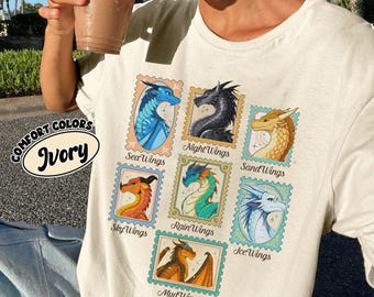 Wings Of Fire Dragons Comfort Colors Shirt, Queen Of Pyrrhia Shirt, Nightwings Seawings Icewings TShirt, Dragon Lover Gift