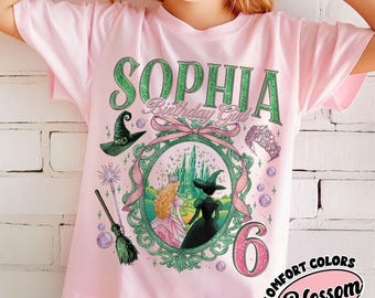 Custom Wicked Birthday Girl TShirt, Changed For Good Birthday Kid Shirt, Glinda Elphaba Birthday Shirt, Musical Magic Wand Movie Fan Gift