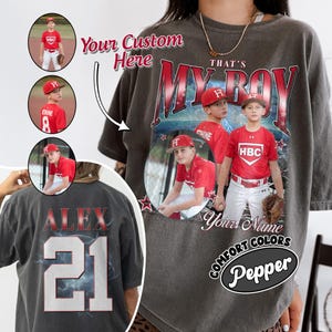 Baseball Mom Instant Download, Personalized Baseball Mom PNG Clipart, That’s My Boy Shirt, Custom Baseball Number And Name Shirt Designs