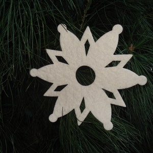 Large White Wool Felt Snowflakes